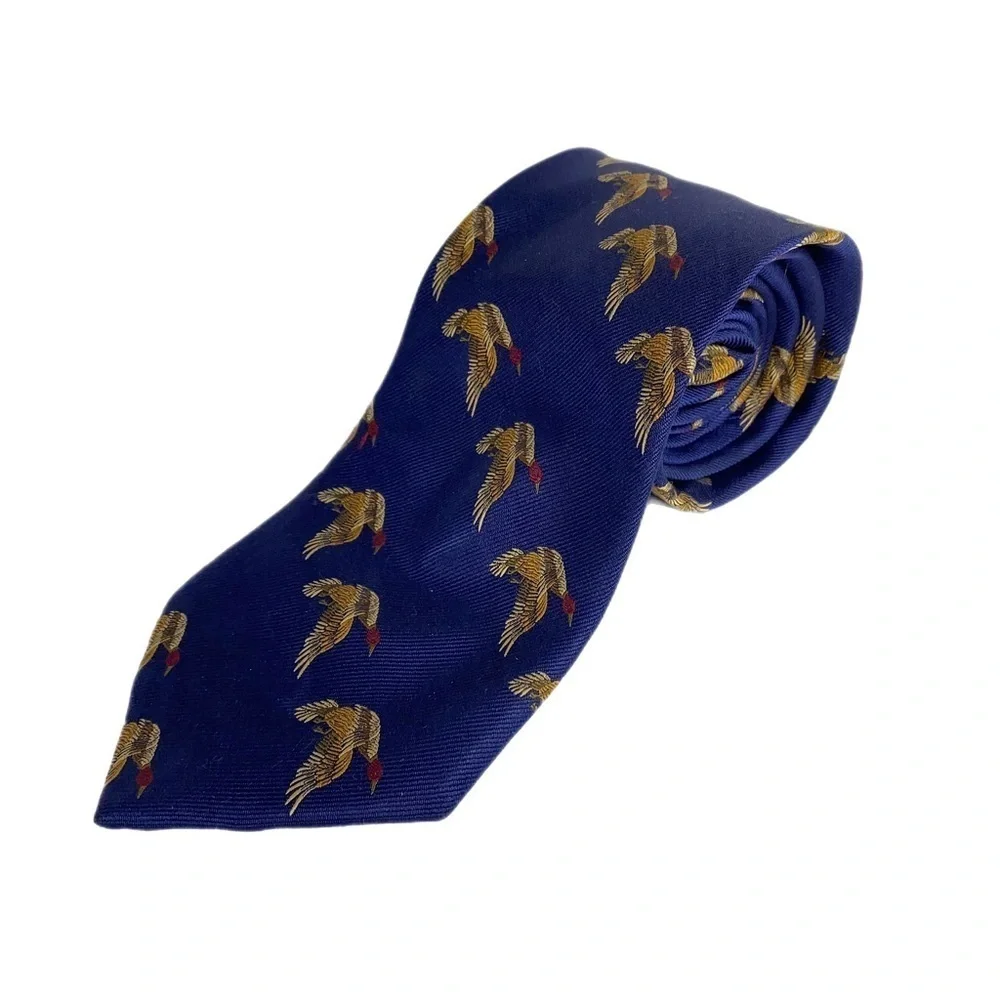 Henry Jacobson Wild Duck Game Men’s Silk Tie
